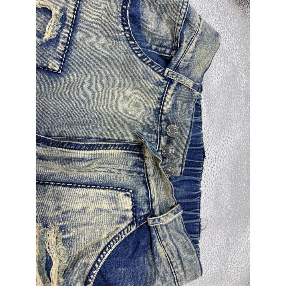 Hengsheng Jeans Women's Size 30 Light Wash Denim Patchwork Straight Leg Jeans